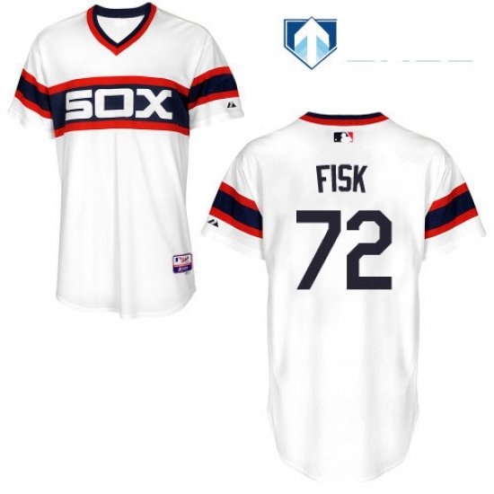 Mens Majestic Chicago White Sox 72 Carlton Fisk White Alternate Flex Base Authentic Collection MLB Jersey Mens Majestic Chicago White Sox 72 Carlton Fisk White Alternate Flex Base Authentic Collection MLB Jersey