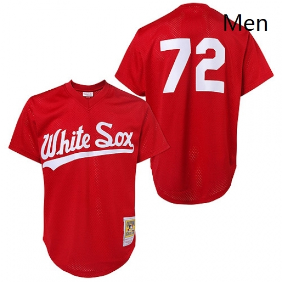 Mens Mitchell and Ness 1990 Chicago White Sox 72 Carlton Fisk Authentic Red Throwback MLB Jersey Mens Mitchell and Ness 1990 Chicago White Sox 72 Carlton Fisk Authentic Red Throwback MLB Jersey