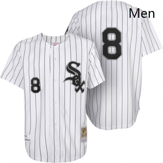Mens Mitchell and Ness 1993 Chicago White Sox 8 Bo Jackson Authentic White Throwback MLB Jersey Mens Mitchell and Ness 1993 Chicago White Sox 8 Bo Jackson Authentic White Throwback MLB Jersey