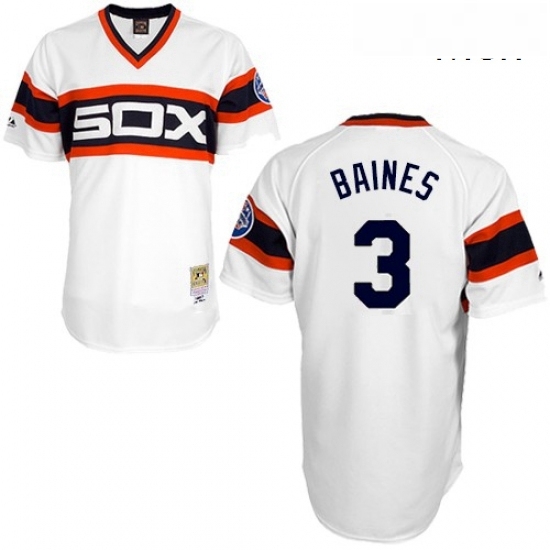 Mens Mitchell and Ness Chicago White Sox 3 Harold Baines Replica White Throwback MLB Jersey Mens Mitchell and Ness Chicago White Sox 3 Harold Baines Replica White Throwback MLB Jersey