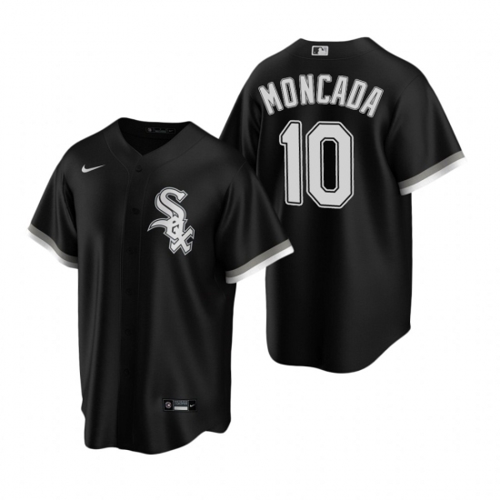 Mens Nike Chicago White Sox 10 Yoan Moncada Black Alternate Stitched Baseball Jersey Mens Nike Chicago White Sox 10 Yoan Moncada Black Alternate Stitched Baseball Jersey