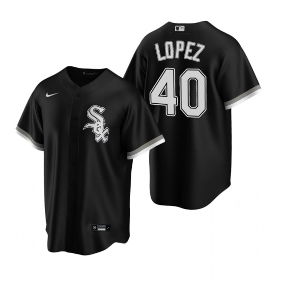 Mens Nike Chicago White Sox 40 Reynaldo Lopez Black Alternate Stitched Baseball Jersey Mens Nike Chicago White Sox 40 Reynaldo Lopez Black Alternate Stitched Baseball Jersey