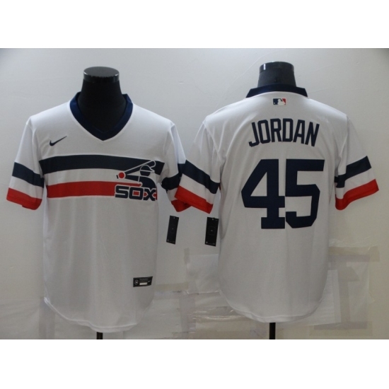Men's Nike Chicago White Sox #45 Michael Jordan White Throwback Jersey Men's Nike Chicago White Sox #45 Michael Jordan White Throwback Jersey