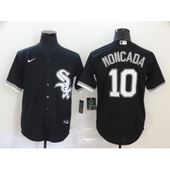 White Sox 10 Yoan Moncada Black Cool Base Jersey White Sox 10 Yoan Moncada Black Cool Base Jersey