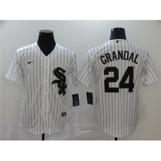 White Sox 24 Yasmani Grandal White 2020 Nike Cool Base Jersey White Sox 24 Yasmani Grandal White 2020 Nike Cool Base Jersey