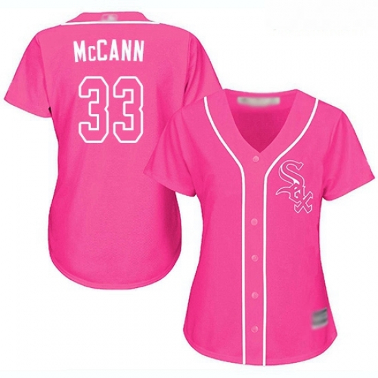 White Sox #33 James McCann Pink Fashion Women Stitched Baseball Jersey White Sox #33 James McCann Pink Fashion Women Stitched Baseball Jersey