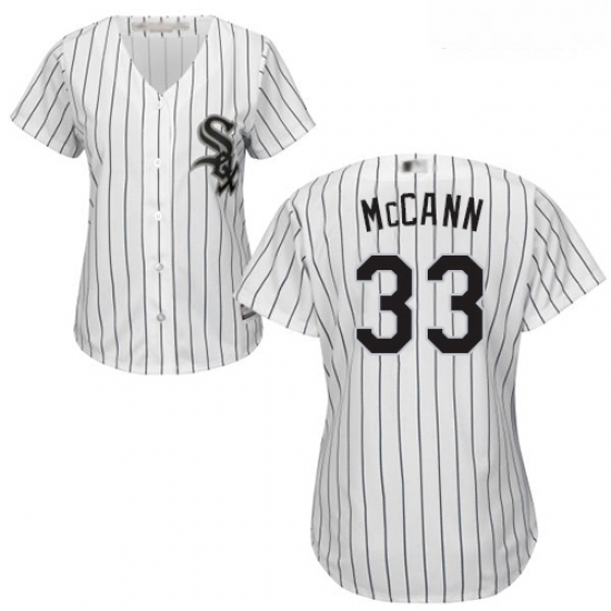 White Sox #33 James McCann White 28Black Strip Home Women Stitched Baseball Jersey White Sox #33 James McCann White 28Black Strip Home Women Stitched Baseball Jersey