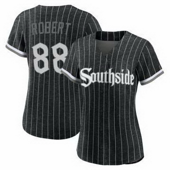 Women Chicago White Sox 88 Luis Robert Black 2021 City Connect Stitched MLB Flex Base Nike Jersey Women Chicago White Sox 88 Luis Robert Black 2021 City Connect Stitched MLB Flex Base Nike Jersey