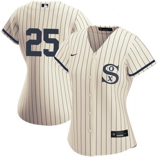Women Chicago White Sox Field of Dreams 25 Andrew Vaughn Cream Jersey Women Chicago White Sox Field of Dreams 25 Andrew Vaughn Cream Jersey