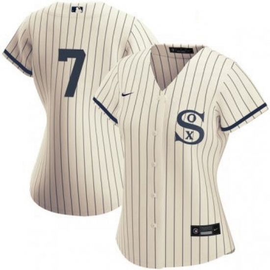 Women Chicago White Sox Field of Dreams 7 Tim Anderson Cream Jersey Women Chicago White Sox Field of Dreams 7 Tim Anderson Cream Jersey