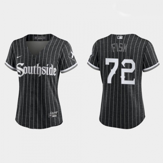 Women Chicago White Sox Southside Carlton Fisk Black Replica Jersey Women Chicago White Sox Southside Carlton Fisk Black Replica Jersey