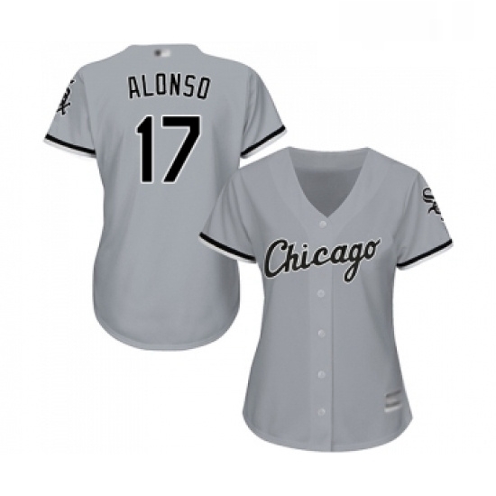 Womens Chicago White Sox 17 Yonder Alonso Replica Grey Road Cool Base Baseball Jersey Womens Chicago White Sox 17 Yonder Alonso Replica Grey Road Cool Base Baseball Jersey