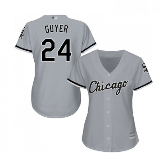 Womens Chicago White Sox 24 Brandon Guyer Replica Grey Road Cool Base Baseball Jersey Womens Chicago White Sox 24 Brandon Guyer Replica Grey Road Cool Base Baseball Jersey