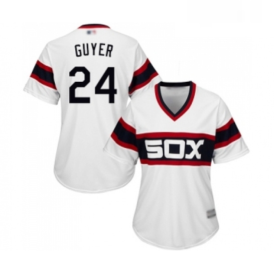 Womens Chicago White Sox 24 Brandon Guyer Replica White 2013 Alternate Home Cool Base Baseball Jersey Womens Chicago White Sox 24 Brandon Guyer Replica White 2013 Alternate Home Cool Base Baseball Jersey
