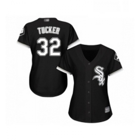 Womens Chicago White Sox 32 Preston Tucker Replica Black Alternate Home Cool Base Baseball Jersey Womens Chicago White Sox 32 Preston Tucker Replica Black Alternate Home Cool Base Baseball Jersey