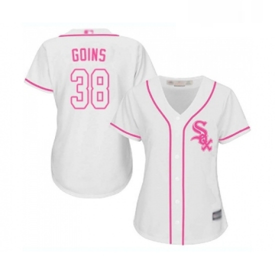 Womens Chicago White Sox 38 Ryan Goins Replica White Fashion Cool Base Baseball Jersey Womens Chicago White Sox 38 Ryan Goins Replica White Fashion Cool Base Baseball Jersey