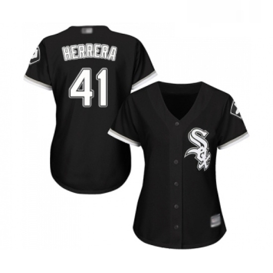 Womens Chicago White Sox 41 Kelvin Herrera Replica Black Alternate Home Cool Base Baseball Jersey Womens Chicago White Sox 41 Kelvin Herrera Replica Black Alternate Home Cool Base Baseball Jersey