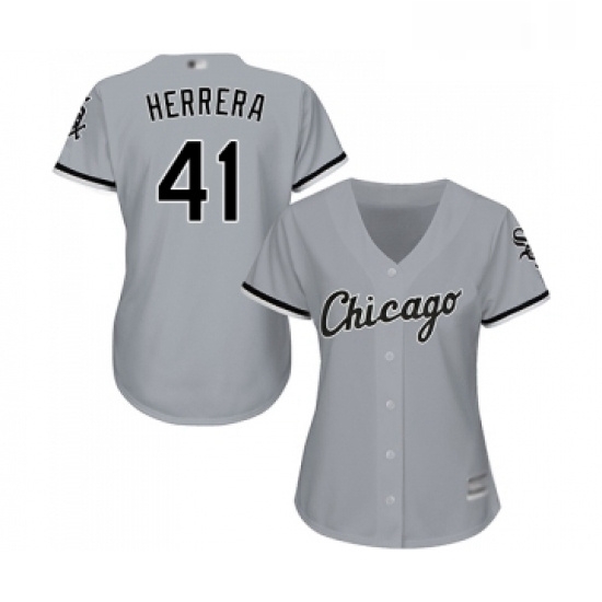 Womens Chicago White Sox 41 Kelvin Herrera Replica Grey Road Cool Base Baseball Jersey Womens Chicago White Sox 41 Kelvin Herrera Replica Grey Road Cool Base Baseball Jersey