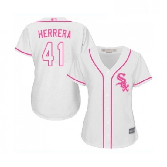 Womens Chicago White Sox 41 Kelvin Herrera Replica White Fashion Cool Base Baseball Jersey Womens Chicago White Sox 41 Kelvin Herrera Replica White Fashion Cool Base Baseball Jersey