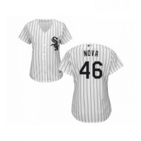 Womens Chicago White Sox 46 Ivan Nova Replica White Home Cool Base Baseball Jersey Womens Chicago White Sox 46 Ivan Nova Replica White Home Cool Base Baseball Jersey