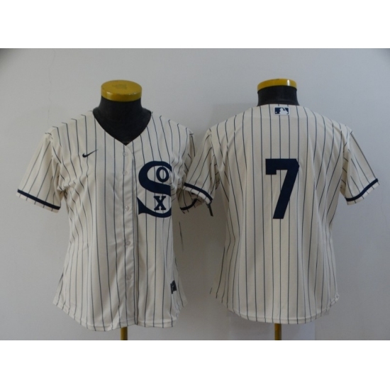 Women's Chicago White Sox #7 Tim Anderson Cream 2021 Field of Dreams Jersey Women's Chicago White Sox #7 Tim Anderson Cream 2021 Field of Dreams Jersey