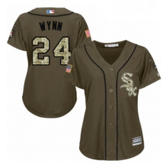Womens Majestic Chicago White Sox 24 Early Wynn Replica Green Salute to Service MLB Jersey Womens Majestic Chicago White Sox 24 Early Wynn Replica Green Salute to Service MLB Jersey