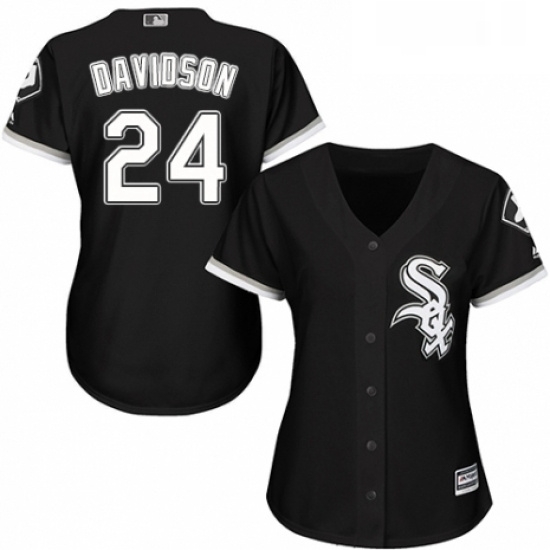 Womens Majestic Chicago White Sox 24 Matt Davidson Replica Black Alternate Home Cool Base MLB Jersey Womens Majestic Chicago White Sox 24 Matt Davidson Replica Black Alternate Home Cool Base MLB Jersey