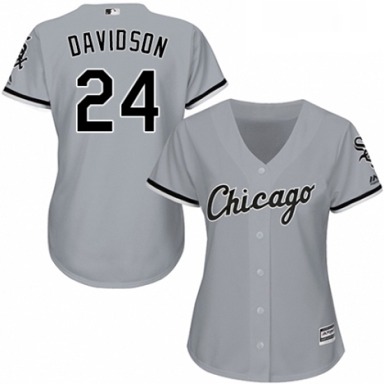 Womens Majestic Chicago White Sox 24 Matt Davidson Replica Grey Road Cool Base MLB Jersey Womens Majestic Chicago White Sox 24 Matt Davidson Replica Grey Road Cool Base MLB Jersey
