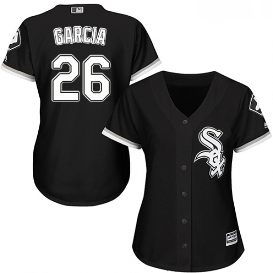 Womens Majestic Chicago White Sox 26 Avisail Garcia Replica Black Alternate Home Cool Base MLB Jersey Womens Majestic Chicago White Sox 26 Avisail Garcia Replica Black Alternate Home Cool Base MLB Jersey