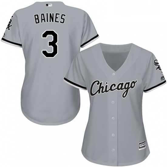 Womens Majestic Chicago White Sox 3 Harold Baines Authentic Grey Road Cool Base MLB Jersey Womens Majestic Chicago White Sox 3 Harold Baines Authentic Grey Road Cool Base MLB Jersey