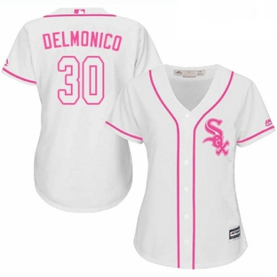 Womens Majestic Chicago White Sox 30 Nicky Delmonico Replica White Fashion Cool Base MLB Jersey Womens Majestic Chicago White Sox 30 Nicky Delmonico Replica White Fashion Cool Base MLB Jersey