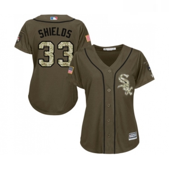 Womens Majestic Chicago White Sox 33 James Shields Authentic Green Salute to Service MLB Jerseys Womens Majestic Chicago White Sox 33 James Shields Authentic Green Salute to Service MLB Jerseys