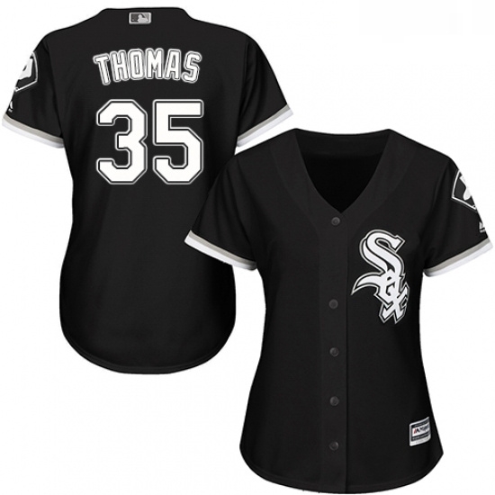 Womens Majestic Chicago White Sox 35 Frank Thomas Authentic Black Alternate Home Cool Base MLB Jersey Womens Majestic Chicago White Sox 35 Frank Thomas Authentic Black Alternate Home Cool Base MLB Jersey