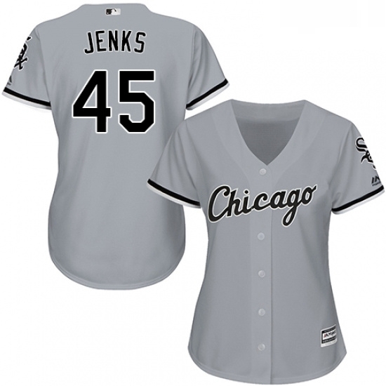 Womens Majestic Chicago White Sox 45 Bobby Jenks Authentic Grey Road Cool Base MLB Jersey Womens Majestic Chicago White Sox 45 Bobby Jenks Authentic Grey Road Cool Base MLB Jersey