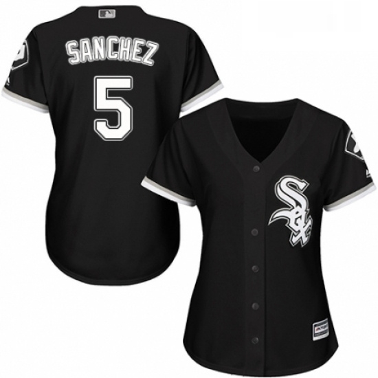 Womens Majestic Chicago White Sox 5 Yolmer Sanchez Replica Black Alternate Home Cool Base MLB Jersey Womens Majestic Chicago White Sox 5 Yolmer Sanchez Replica Black Alternate Home Cool Base MLB Jersey