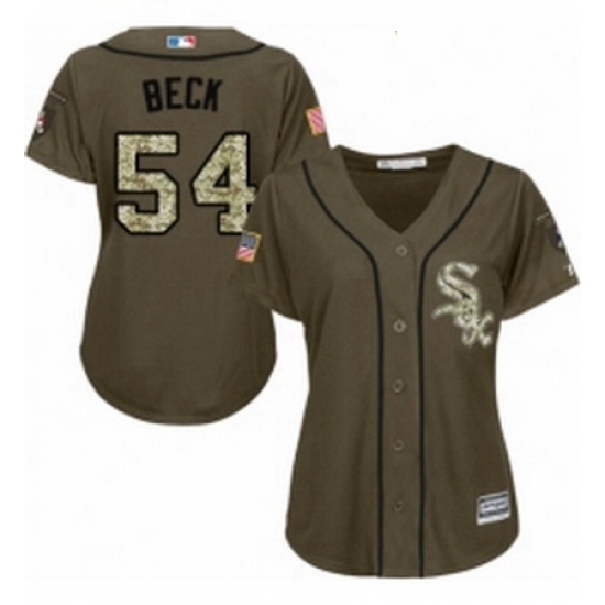 Womens Majestic Chicago White Sox 54 Chris Beck Authentic Green Salute to Service MLB Jersey Womens Majestic Chicago White Sox 54 Chris Beck Authentic Green Salute to Service MLB Jersey