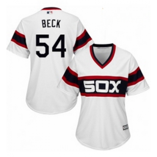 Womens Majestic Chicago White Sox 54 Chris Beck Authentic White 2013 Alternate Home Cool Base MLB Jersey Womens Majestic Chicago White Sox 54 Chris Beck Authentic White 2013 Alternate Home Cool Base MLB Jersey