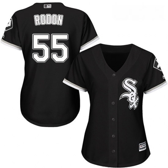 Womens Majestic Chicago White Sox 55 Carlos Rodon Replica Black Alternate Home Cool Base MLB Jersey Womens Majestic Chicago White Sox 55 Carlos Rodon Replica Black Alternate Home Cool Base MLB Jersey