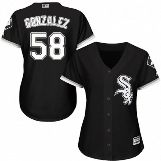Womens Majestic Chicago White Sox 58 Miguel Gonzalez Replica Black Alternate Home Cool Base MLB Jersey Womens Majestic Chicago White Sox 58 Miguel Gonzalez Replica Black Alternate Home Cool Base MLB Jersey