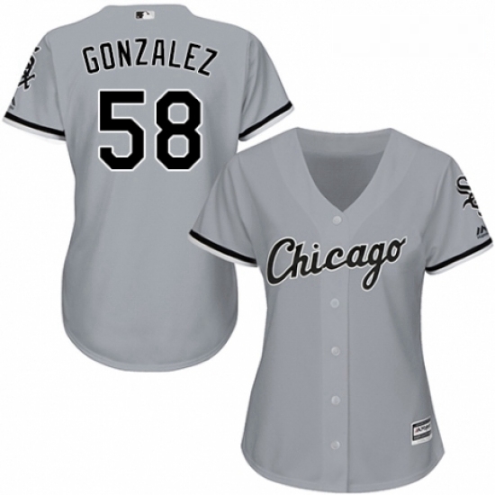 Womens Majestic Chicago White Sox 58 Miguel Gonzalez Replica Grey Road Cool Base MLB Jersey Womens Majestic Chicago White Sox 58 Miguel Gonzalez Replica Grey Road Cool Base MLB Jersey