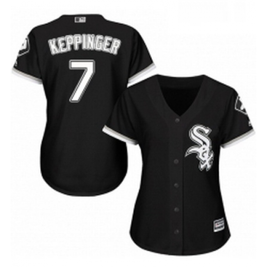 Womens Majestic Chicago White Sox 7 Jeff Keppinger Replica Black Alternate Home Cool Base MLB Jersey Womens Majestic Chicago White Sox 7 Jeff Keppinger Replica Black Alternate Home Cool Base MLB Jersey