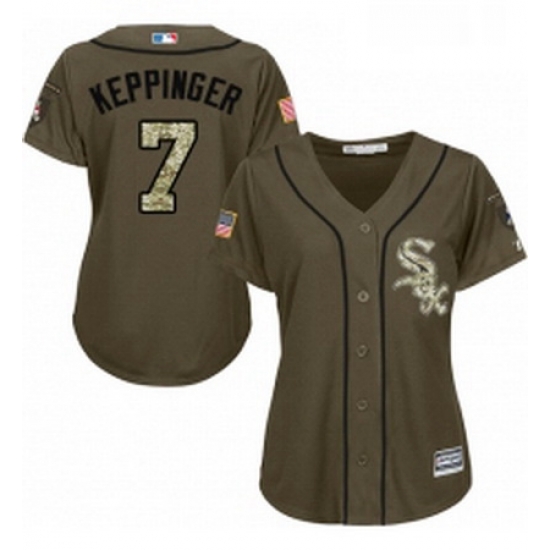 Womens Majestic Chicago White Sox 7 Jeff Keppinger Replica Green Salute to Service MLB Jersey Womens Majestic Chicago White Sox 7 Jeff Keppinger Replica Green Salute to Service MLB Jersey