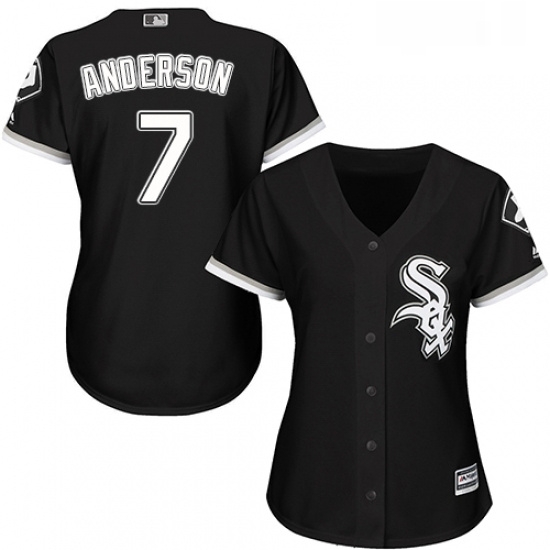 Womens Majestic Chicago White Sox 7 Tim Anderson Authentic Black Alternate Home Cool Base MLB Jersey Womens Majestic Chicago White Sox 7 Tim Anderson Authentic Black Alternate Home Cool Base MLB Jersey