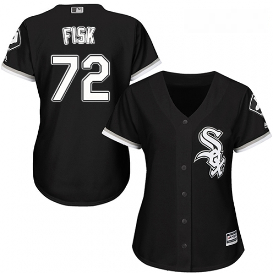 Womens Majestic Chicago White Sox 72 Carlton Fisk Authentic Black Alternate Home Cool Base MLB Jersey Womens Majestic Chicago White Sox 72 Carlton Fisk Authentic Black Alternate Home Cool Base MLB Jersey