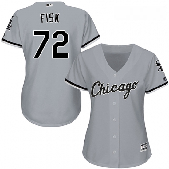 Womens Majestic Chicago White Sox 72 Carlton Fisk Authentic Grey Road Cool Base MLB Jersey Womens Majestic Chicago White Sox 72 Carlton Fisk Authentic Grey Road Cool Base MLB Jersey