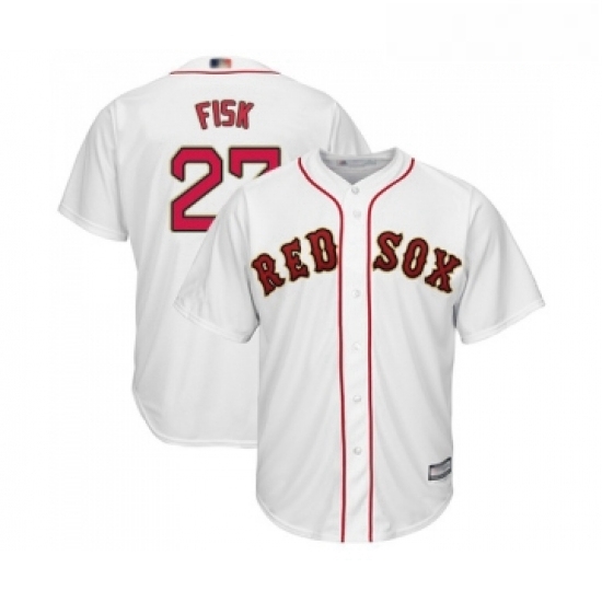 Youth Boston Red Sox 27 Carlton Fisk Authentic White 2019 Gold Program Cool Base Baseball Jersey Youth Boston Red Sox 27 Carlton Fisk Authentic White 2019 Gold Program Cool Base Baseball Jersey