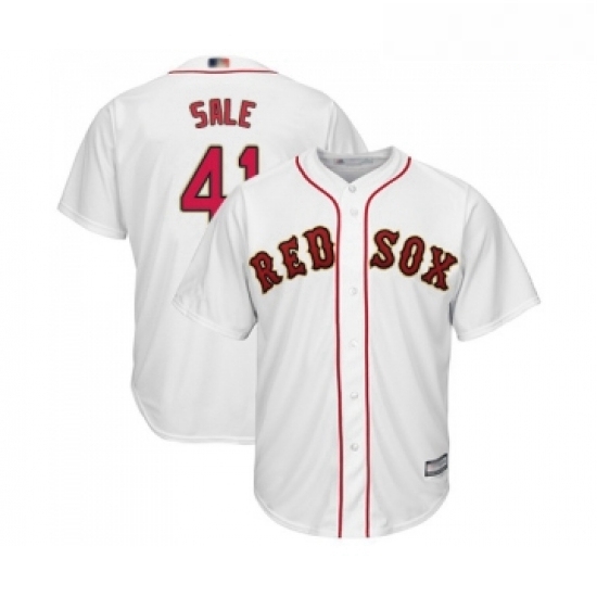 Youth Boston Red Sox 41 Chris Sale Authentic White 2019 Gold Program Cool Base Baseball Jersey Youth Boston Red Sox 41 Chris Sale Authentic White 2019 Gold Program Cool Base Baseball Jersey