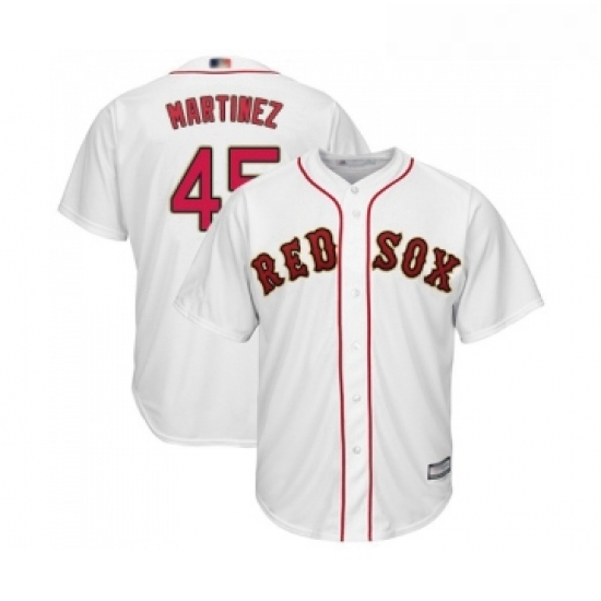 Youth Boston Red Sox 45 Pedro Martinez Authentic White 2019 Gold Program Cool Base Baseball Jersey Youth Boston Red Sox 45 Pedro Martinez Authentic White 2019 Gold Program Cool Base Baseball Jersey