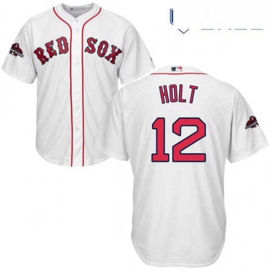 Youth Majestic Boston Red Sox 12 Brock Holt Authentic White Home Cool Base 2018 World Series Champions MLB Jersey Youth Majestic Boston Red Sox 12 Brock Holt Authentic White Home Cool Base 2018 World Series Champions MLB Jersey