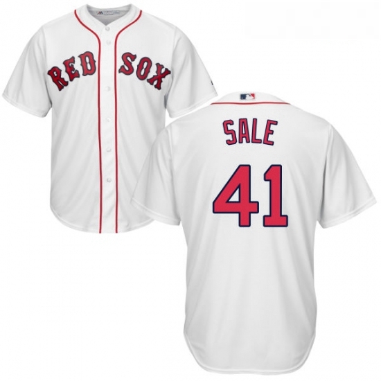 Youth Majestic Boston Red Sox 41 Chris Sale Replica White Home Cool Base MLB Jersey Youth Majestic Boston Red Sox 41 Chris Sale Replica White Home Cool Base MLB Jersey